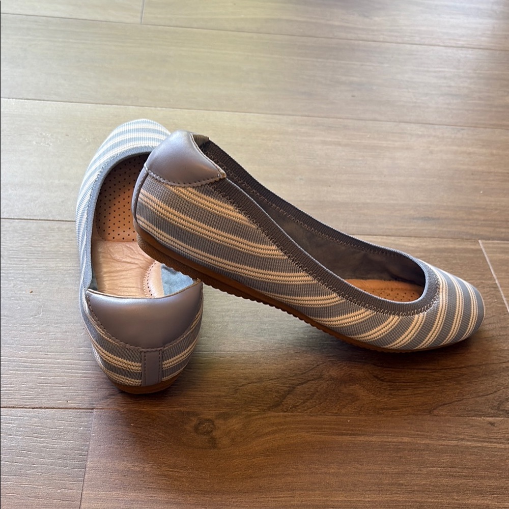 Lands' End Blue Striped Slip-On Flats